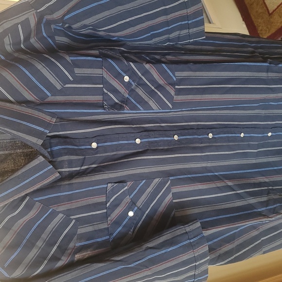 VTG ELY CATTLEMAN WESTERN SHIRT POLY/COTTON BLEND PLAID Pearl Buttoned Sz XXL - Picture 2 of 13